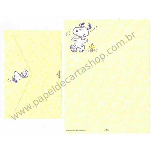 Conjunto de Papel de Carta Snoopy Ball Antigo (Vintage) Hallmark