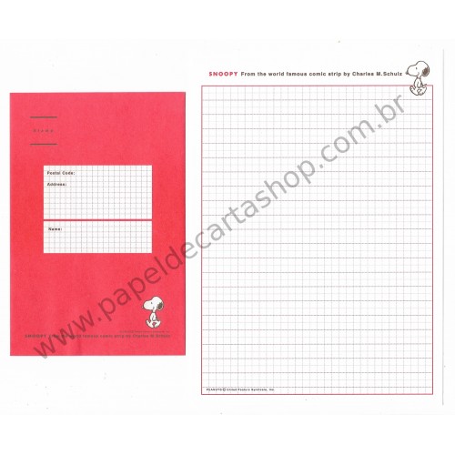 Kit 6 Conjuntos de Papel de Carta Peanuts Cores Antigo (Vintage) Hallmark