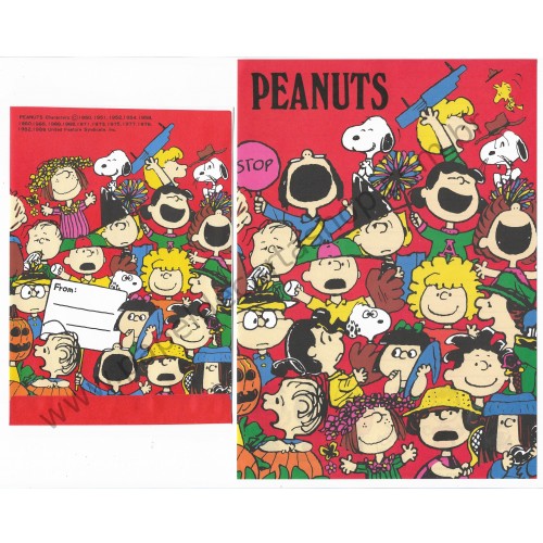 Kit 2 Conjuntos de Papel de Carta Peanuts VM & AZ Antigo (Vintage) Hallmark