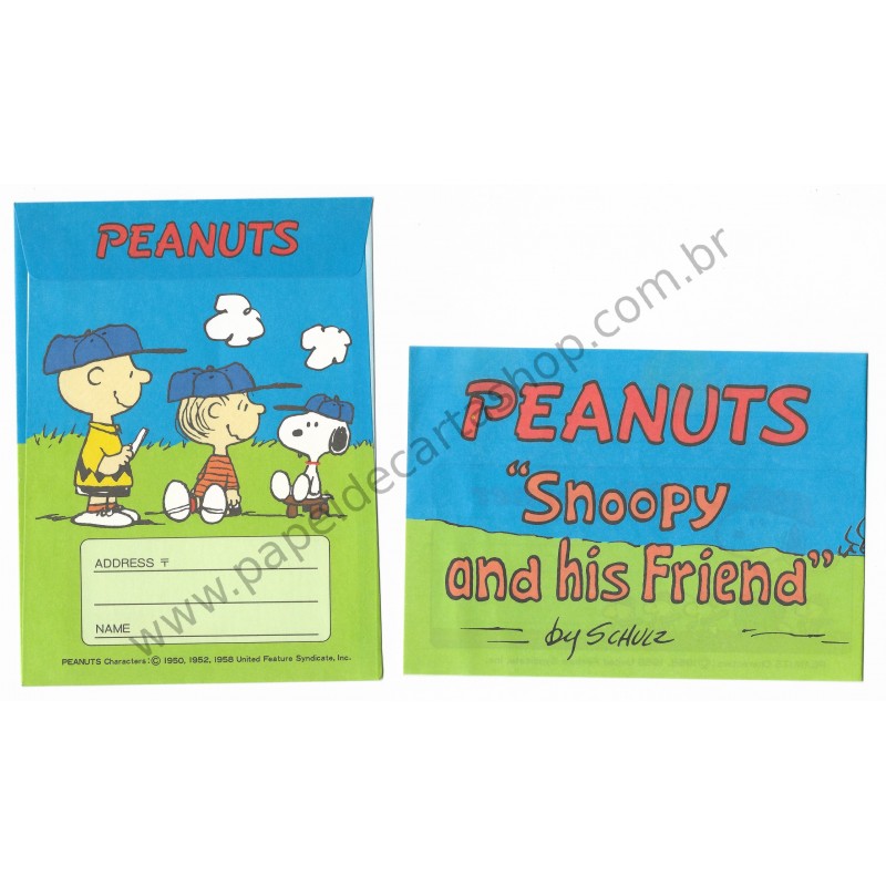 Conjunto de Papel de Carta Snoopy & Friends Dois Vintage Hmk Japan