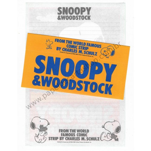 Conjunto de Papel de Carta Snoopy & Woodstock AMAZ Vintage Hmk Japan