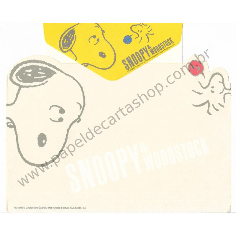 Conjunto de Papel de Carta Snoopy & Wood AM Vintage Hallmark Japan