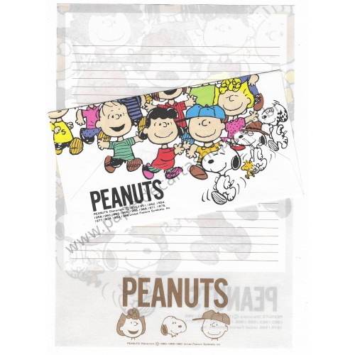 Conjunto de Papel de Carta Peanuts White Vintage Hallmark Japan
