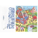 Conjunto de Papel de Carta Roller Coaster Vintage Hallmark Japan