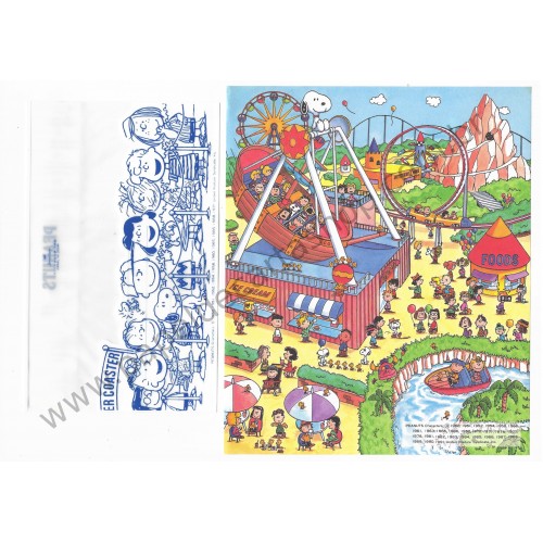 Conjunto de Papel de Carta Roller Coaster Vintage Hallmark Japan