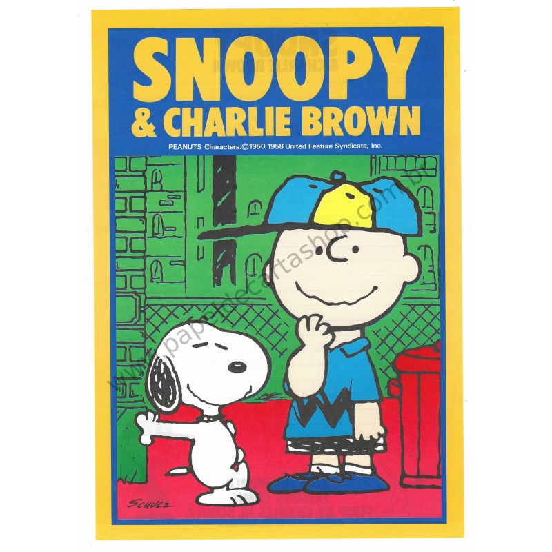 Conjunto de Papel de Carta Snoopy & Charlie B Vintage Hallmark Japan