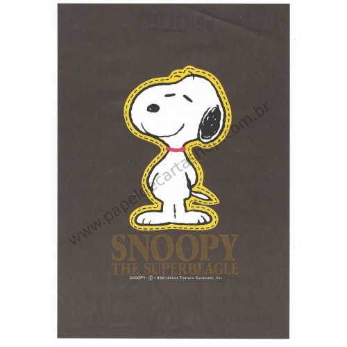 Conjunto de Papel de Carta Snoopy Brown Vintage Hallmark Japan