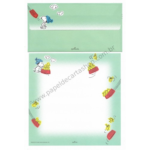 Conjunto de Papel de Carta Original Antigo Snoopy Woodstock Peanuts