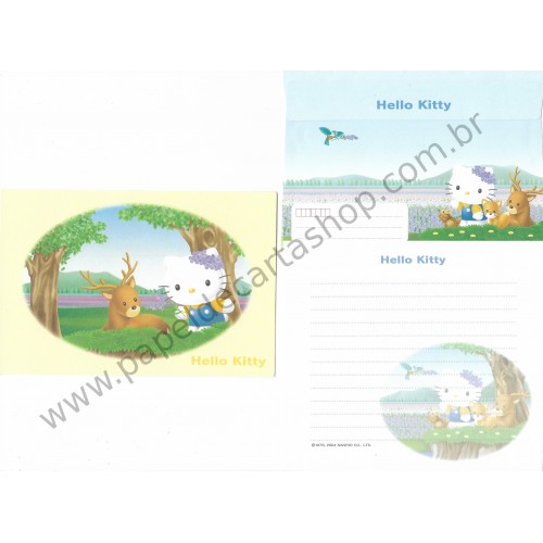Ano 2004. Conjunto de Papel de Carta Hello Kitty Regional CAM Sanrio