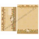 Ano 2002. Conjunto de Papel de Carta Hello Kitty Mushrooms 3 Sanrio