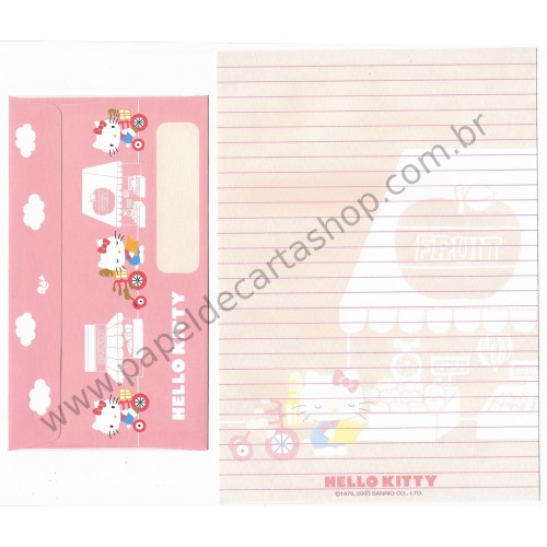 Ano 2003. Conjunto de Papel de Carta Hello Kitty Bakery CRS Sanrio