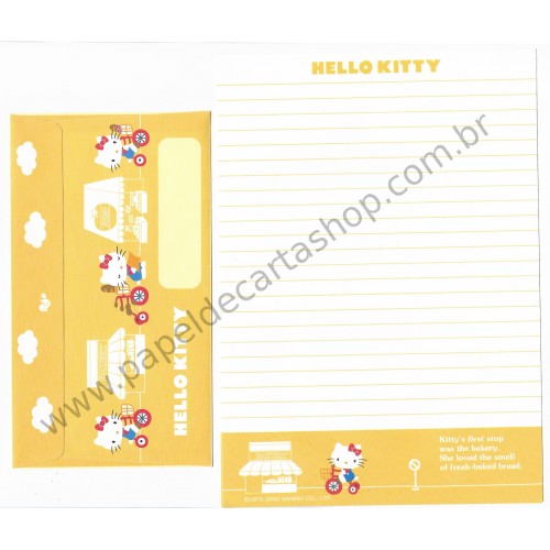 Ano 2003. Conjunto de Papel de Carta Hello Kitty Bakery CAM Sanrio