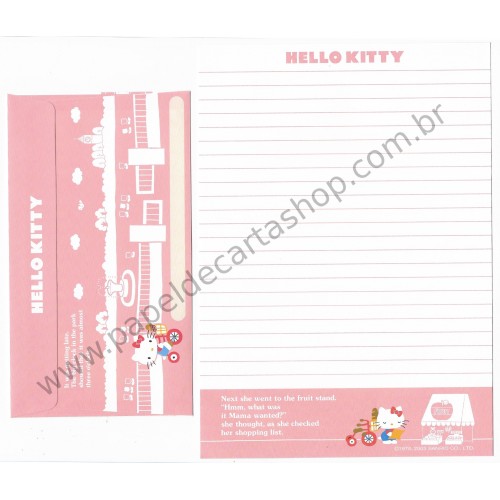 Ano 2003. Conjunto de Papel de Carta Hello Kitty Park CRS Sanrio