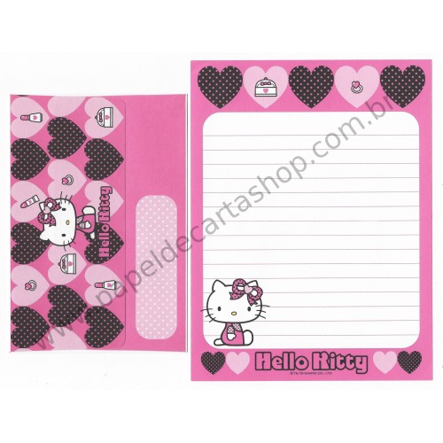 Ano 2005. Conjunto de Papel de Carta Hello Heart RBL Sanrio