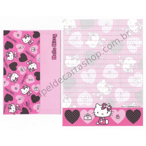 Ano 2005. Conjunto de Papel de Carta Hello Heart RBL3 Sanrio