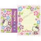 Ano 2004. Conjunto de Papel de Carta Hello Kitty Flores CLL Sanrio