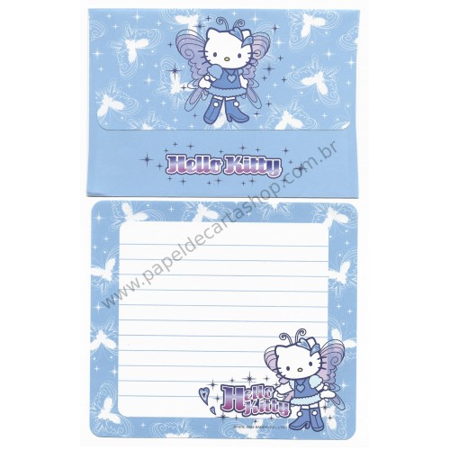 Ano 2002. Conjunto de Papel de Carta Hello Kitty Boots CAZ Sanrio