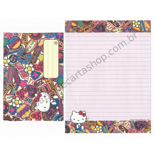 Ano 2002. Conjunto de Papel de Carta Hello Kitty KT862 Sanrio