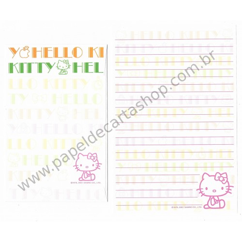 Ano 2001. Kit 2 Conjuntos de Papel de Carta Hello Kitty DUPLA Sanrio