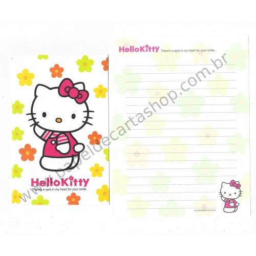 Ano 1999. Conjunto de Papel de Carta Hello Kitty Spot Sanrio