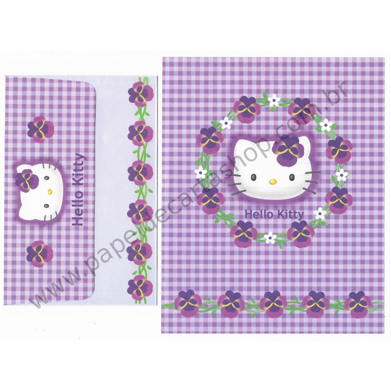 Ano 2000. Conjunto de Papel de Carta Hello Kitty CLL Sanrio