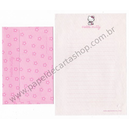 Ano 1998. Conjunto de Papel de Carta Hello Kitty CRS Sanrio