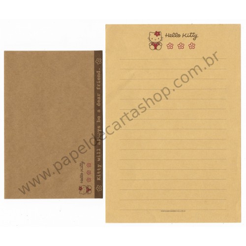 Ano 1998. Conjunto de Papel de Carta Hello Kitty CRA Sanrio