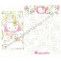 Ano 2001. Conjunto de Papel de Carta Hello Kitty Flores CBR Sanrio