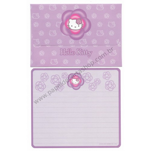 Ano 2001. Kit 2 Conjuntos de Papel de Carta Hello Kitty Camélia Sanrio