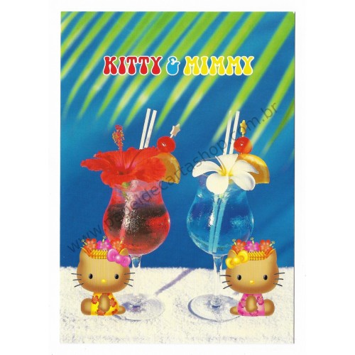 Ano 2002. Conjunto de Papel de Carta Hello Kitty Hawaii Drink Sanrio