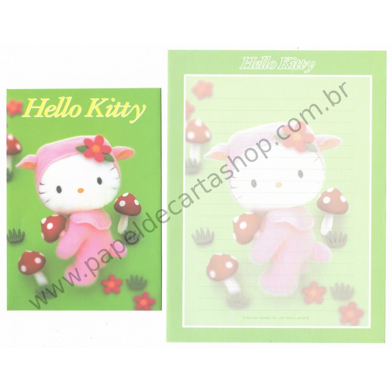 Ano 2001. Conjunto de Papel de Carta Hello Kitty Goods 05 Sanrio
