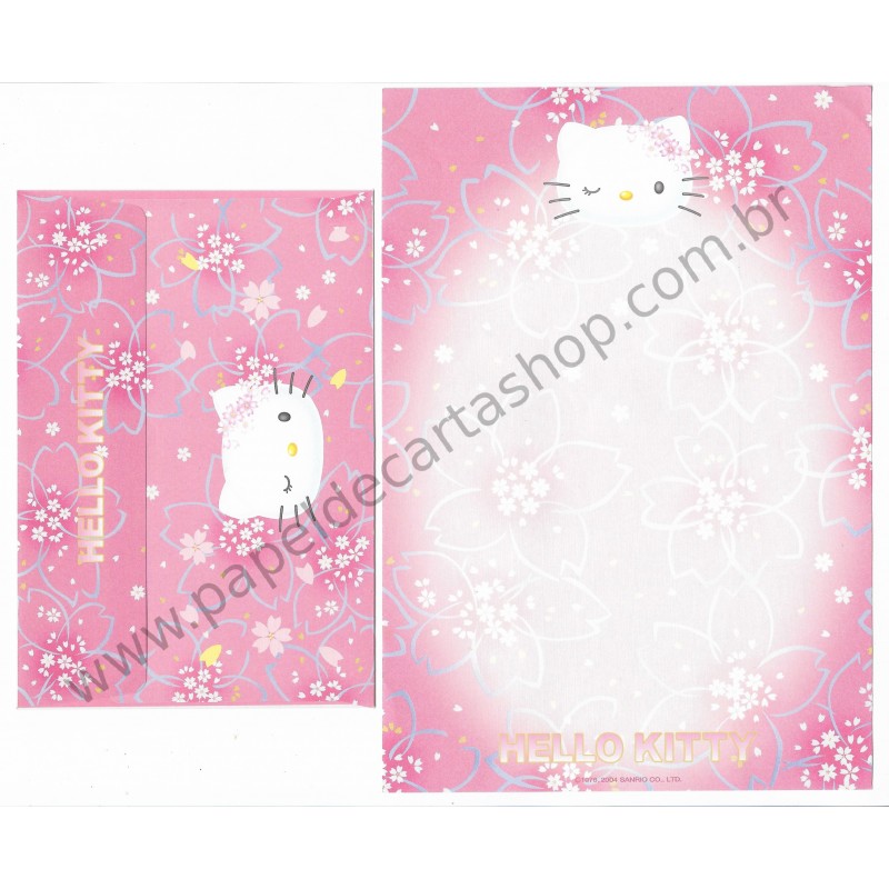 Ano 2004. Conjunto de Papel de Carta Hello Kitty Best Collection 17 Sanrio