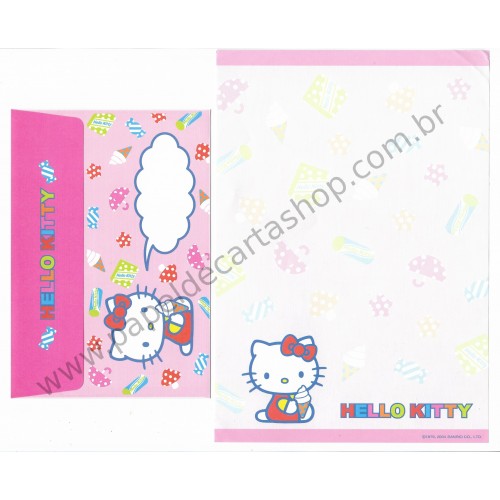 Ano 2004. Conjunto de Papel de Carta Hello Kitty Best Collections 18 Sanrio