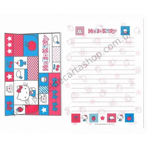 Ano 2002. Conjunto de Papel de Carta Hello Kitty Cherry 2 Sanrio