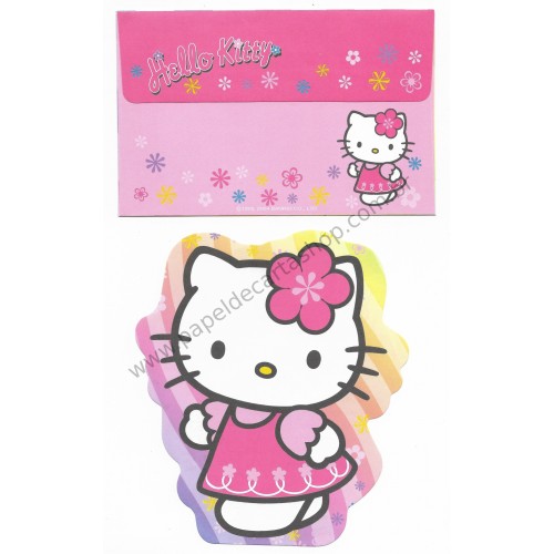 Ano 2004. Conjunto de Papel de Carta Hello Kitty DC Sanrio