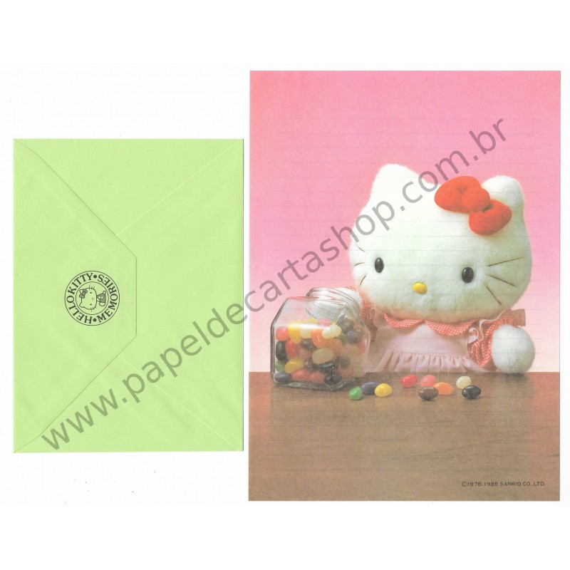 Ano 1985. Conjunto de Papel de Carta Hello Kitty JB Sanrio