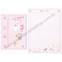 Ano 2005. Conjunto de Papel de Carta Hello Kitty French2 Sanrio