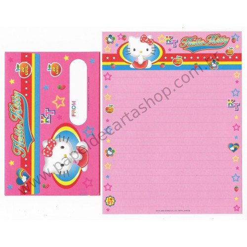 Ano 2005. Conjunto de Papel de Carta Hello Kitty So Cute Sanrio