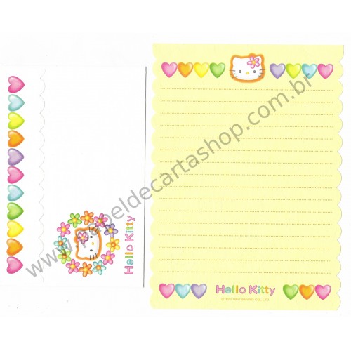Ano 1997. Conjunto de Papel de Carta Hello Kitty CAM Sanrio