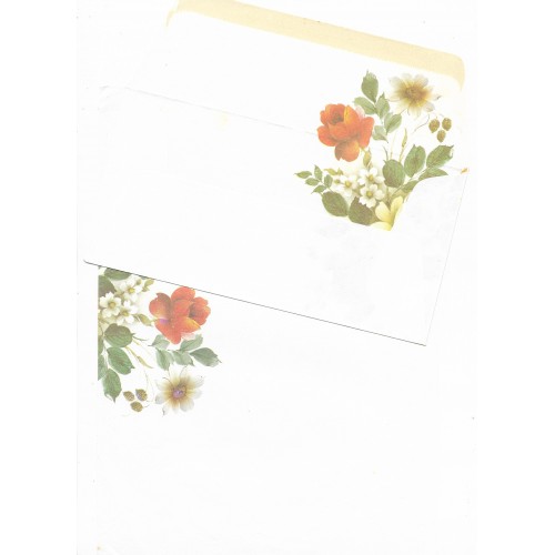 Conjunto de Papel de Carta Antigo Coleção Kartos - Flores