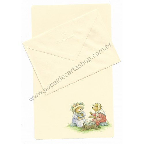 Conjunto de Papel de Carta Antigo Importado Mary Hamilton BEAR 06 - Hallmark