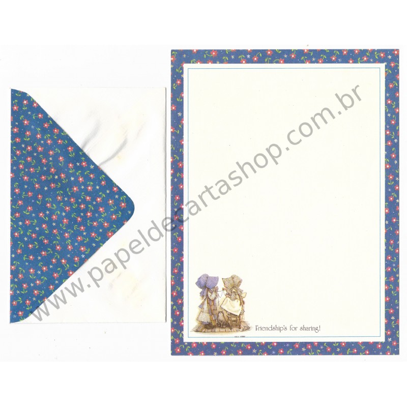 Conjunto de Papel de Carta Antigo Importado Holly Hobbie M78