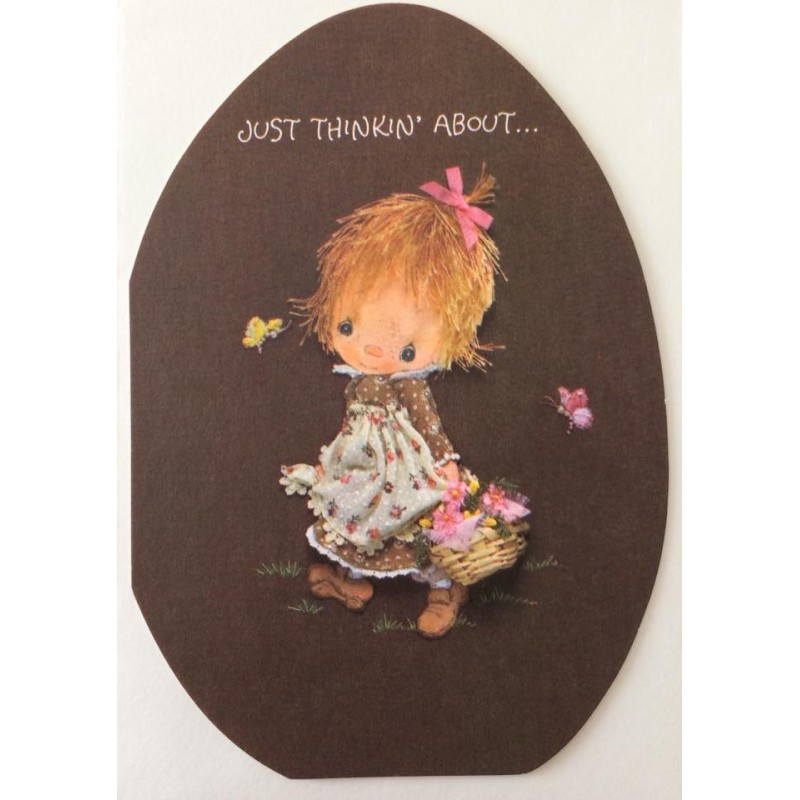 Notecard Cartão Antigo Importado Betsey Clark Easter Hallmark
