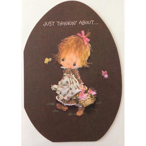 Notecard Cartão Antigo Importado Betsey Clark Easter Hallmark