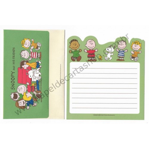 Kit 4 Conjuntos de Papel de Carta Snoopy Antigo (Vintage) Peanuts