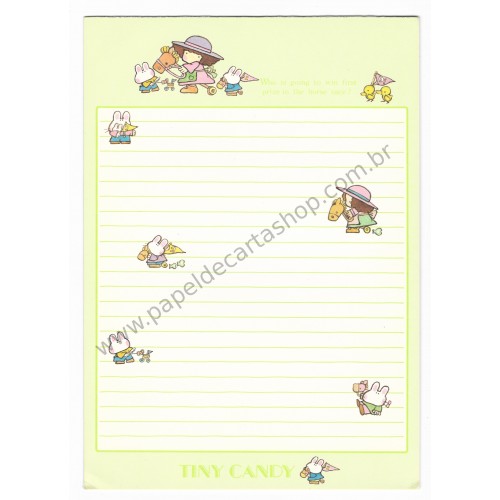 Papel de Carta Avulso Vintage Tiny Candy Horse Race Gakken