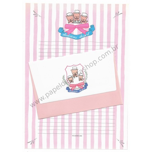 Conjunto de Papel de Carta Antigo (Vintage) Delicious Dessert