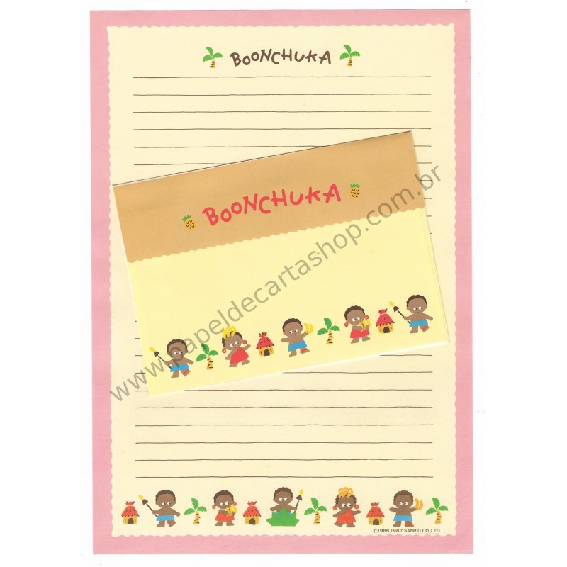 Ano 1987. Conjunto de Papel de Carta Vintage Boonchuka Sanrio