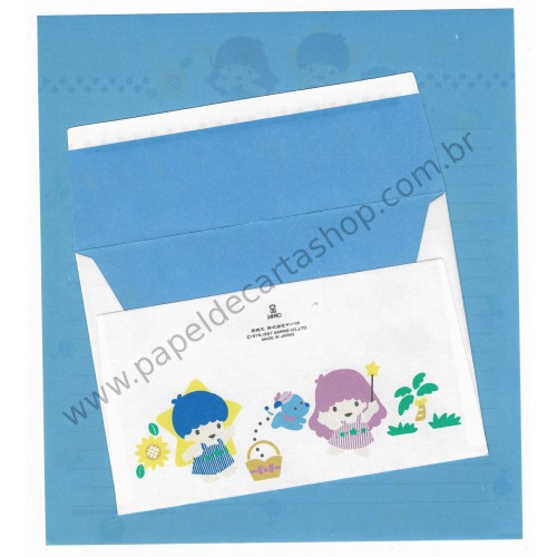 Ano 1987. Conjunto de Papel de Carta Little Twin Stars CAZ Antigo (Vintage) Sanrio