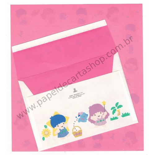 Ano 1987. Conjunto de Papel de Carta Little Twin Stars CRS Antigo (Vintage) Sanrio